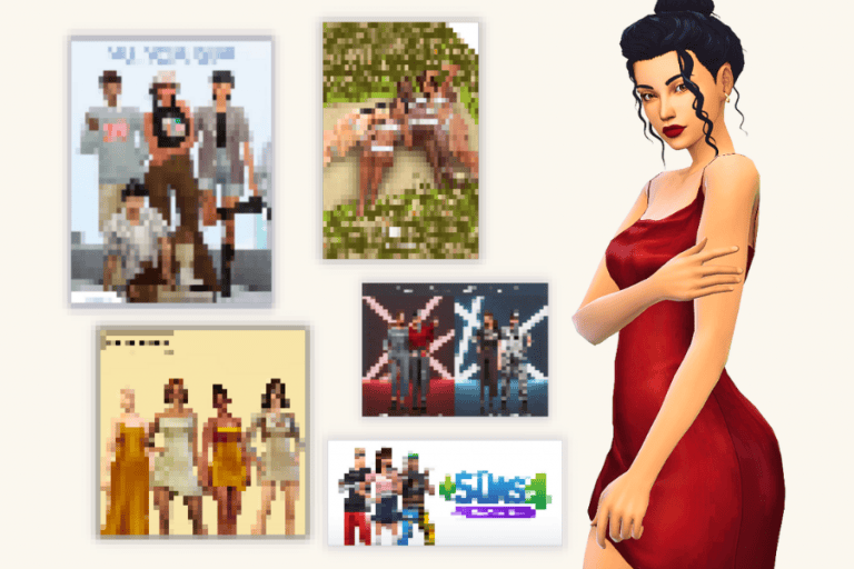 Group of pixelated friends posing together for a photo in a casual setting, vibrant atmosphere, modern lifestyle, social gathering, Must Have Mods digital art collection.