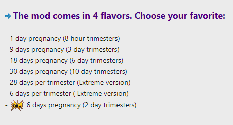 Sims 4 Pregnancy Length Mod