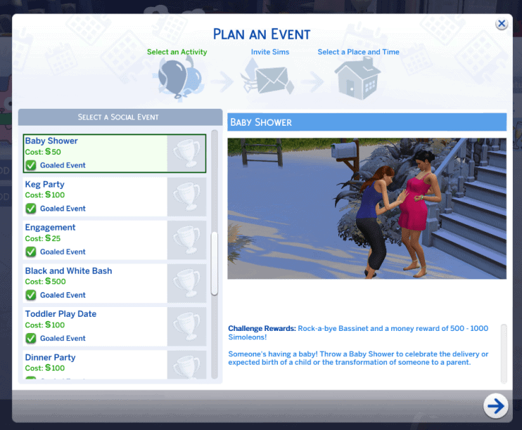 Sims 4 Baby Shower Event