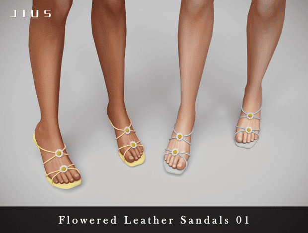 Sims 4 Dainty Sandals with Daisies