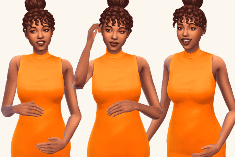 Must-have-mods-fashionable-orange-dress-3d-models-for-urban-styled-wear-for-sims-4.