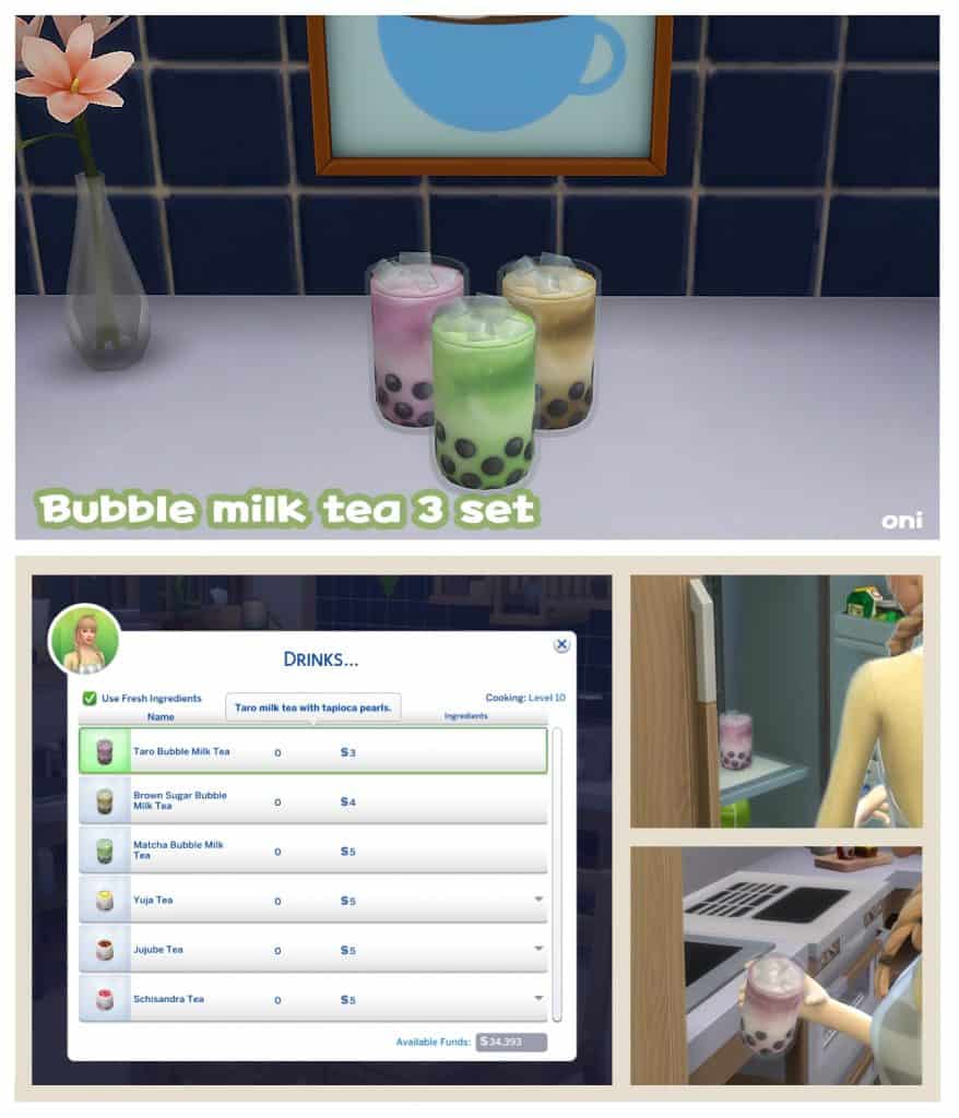 Sims 4 Bubble Tea Set