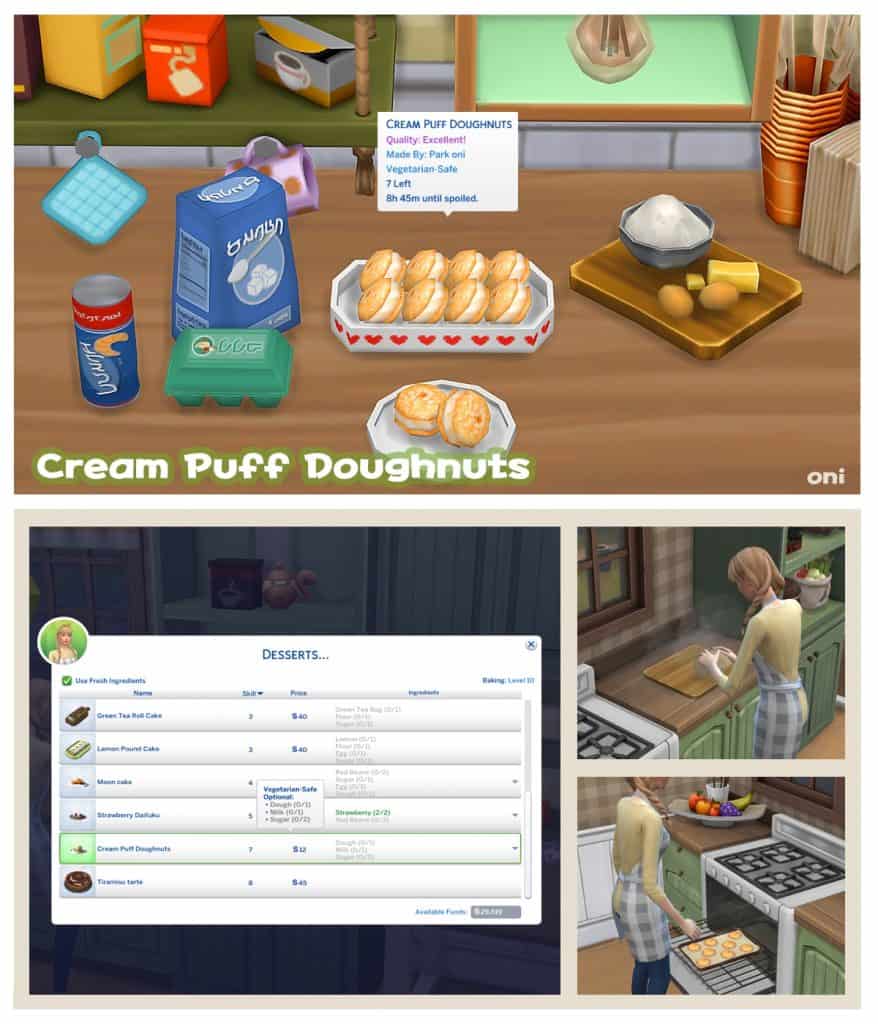 Sims 4 Cream Puff Doughnuts
