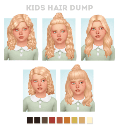 Sims 4 Curly Hair Child CC Pack