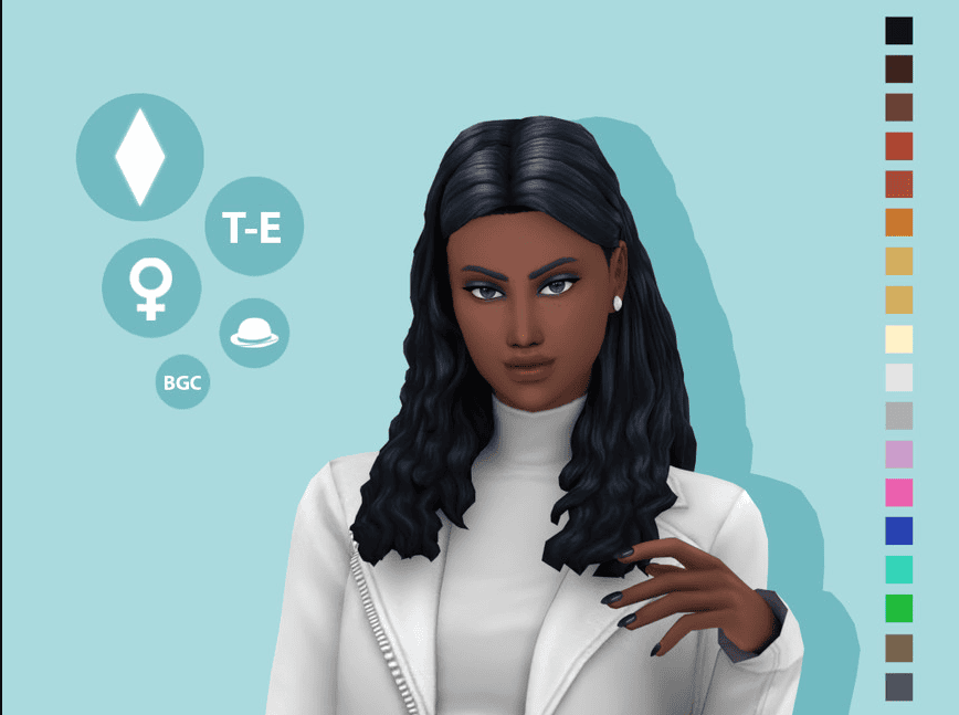 Sims 4 Curly Hair with Center Part