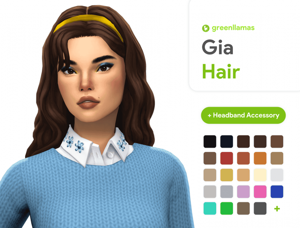 Sims 4 Preppy Curly Hair with Headband