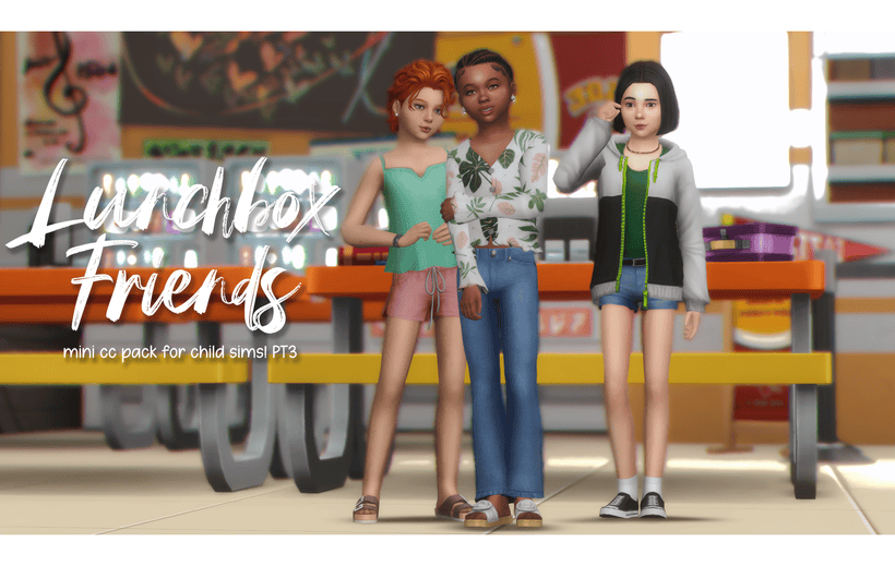 Sims 4 Kids CC Pack Lunchbox Friends