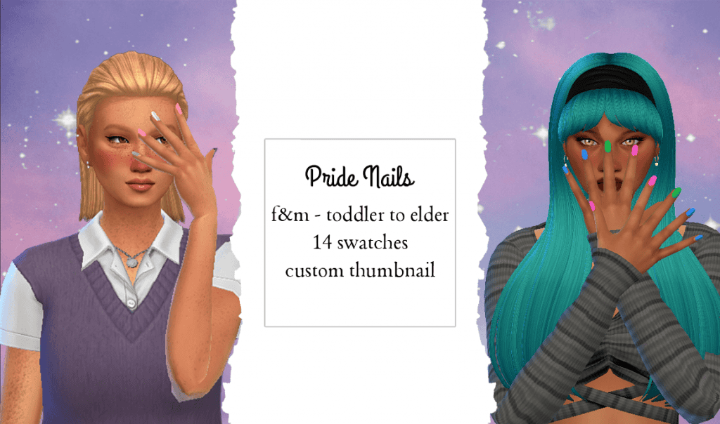 Sims 4 Pride Nails