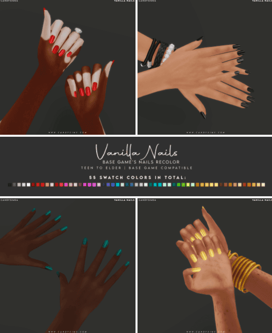 Sims 4 Spa Day Nails Recolor
