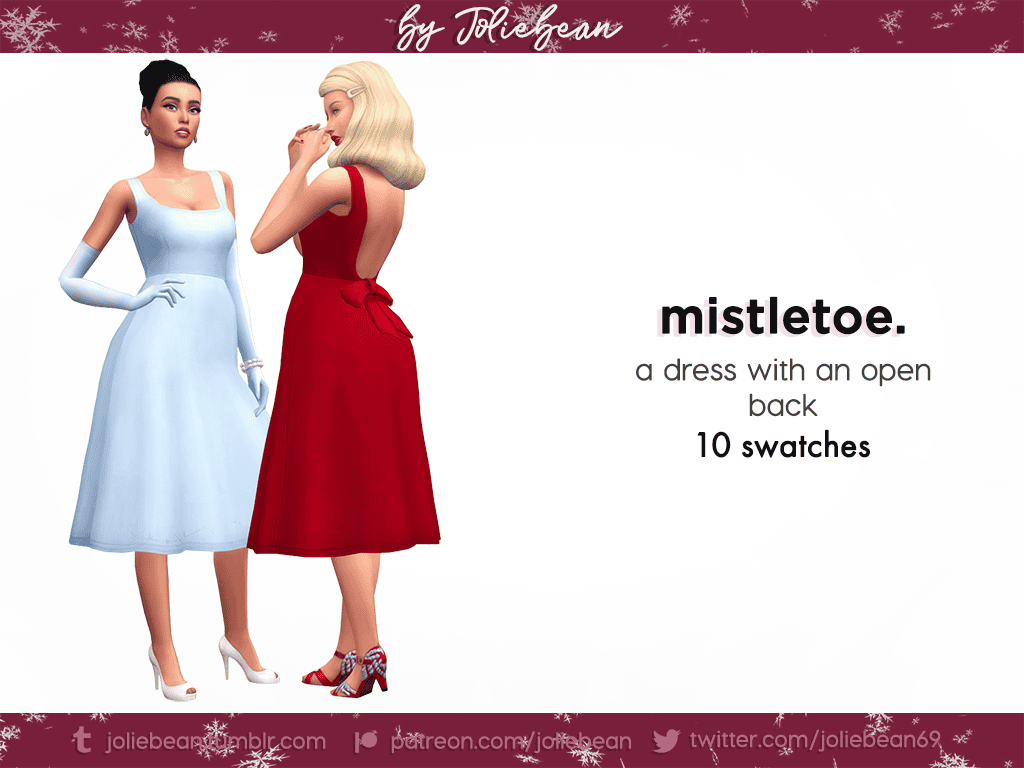 Sims 4 1950s Holiday Dress