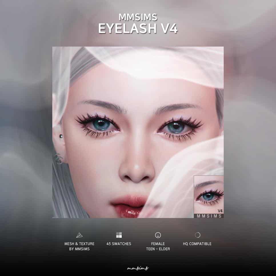 Sims 4 CC Eyelashes V4