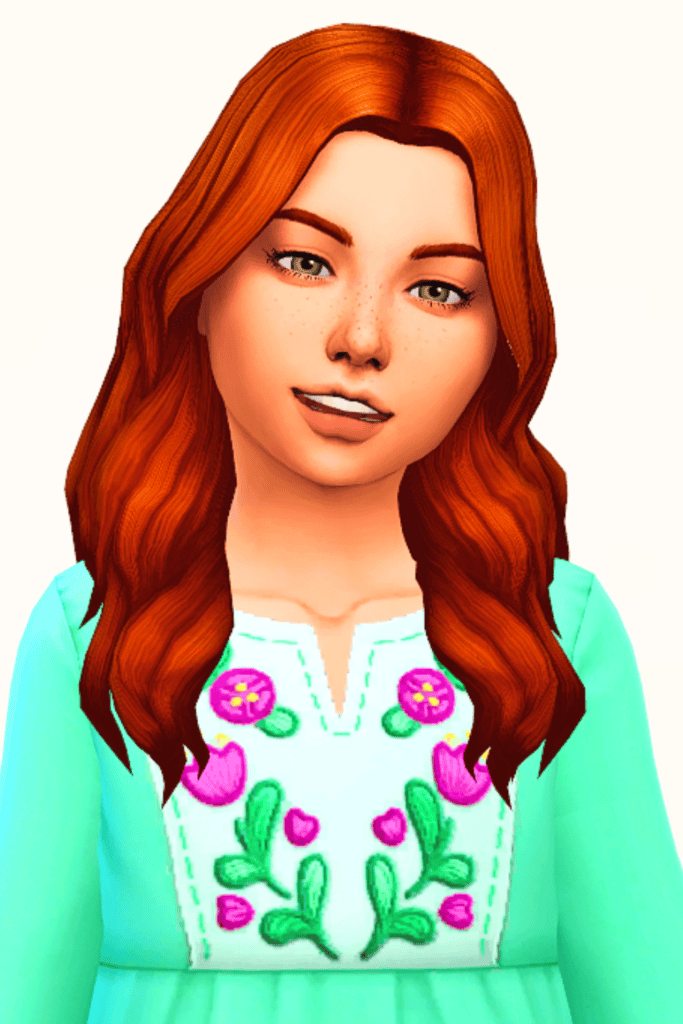 Sims 4 Long Kids Hair CC