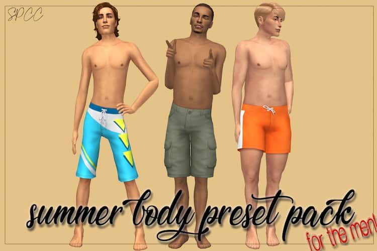 Sims 4 Male Body Presets pack