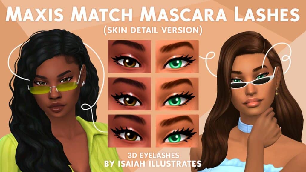 Sims 4 Maxis Match 3D Eyelashes (Skin Detail Version)
