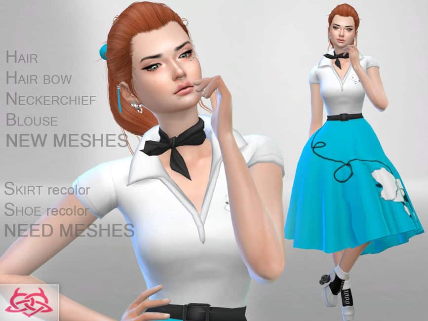 Sims 4 Poodle Skirt CC Set