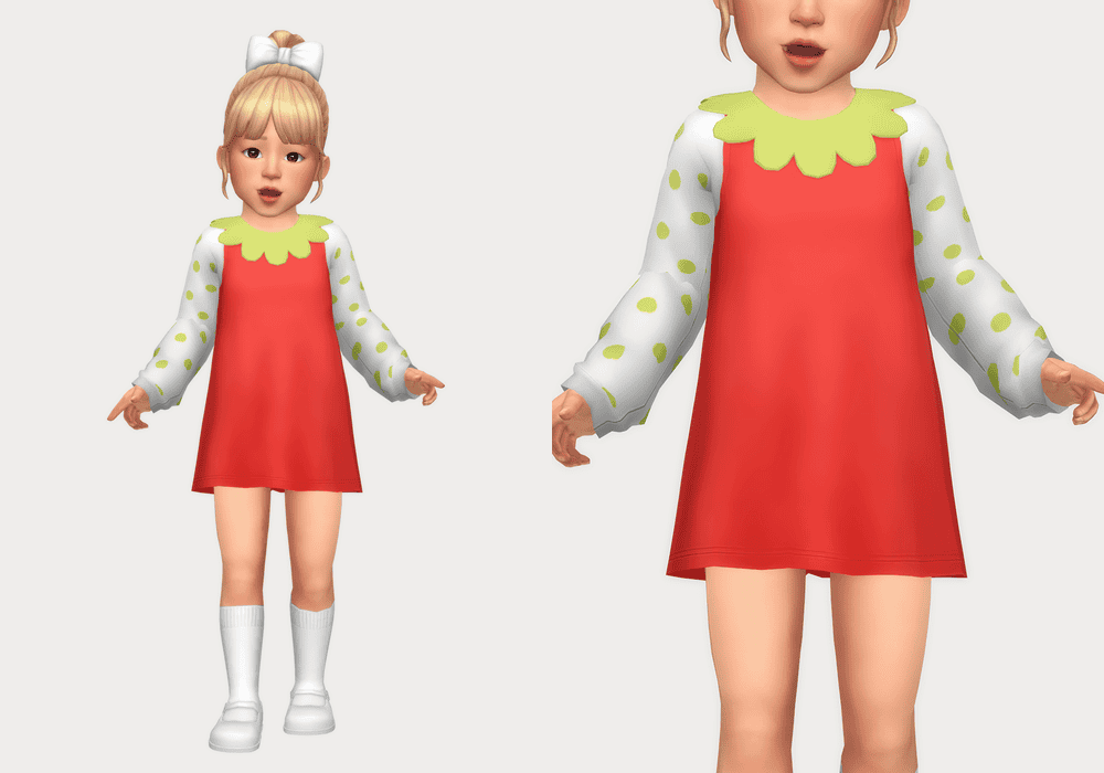 Sims 4 Retro Toddler CC Dress