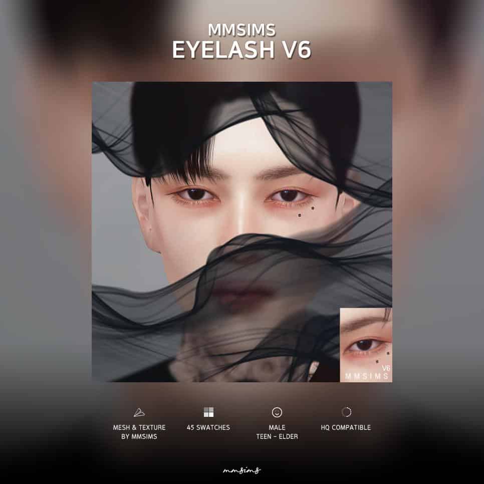 Sims 4 Short Eyelashes for Male Sims