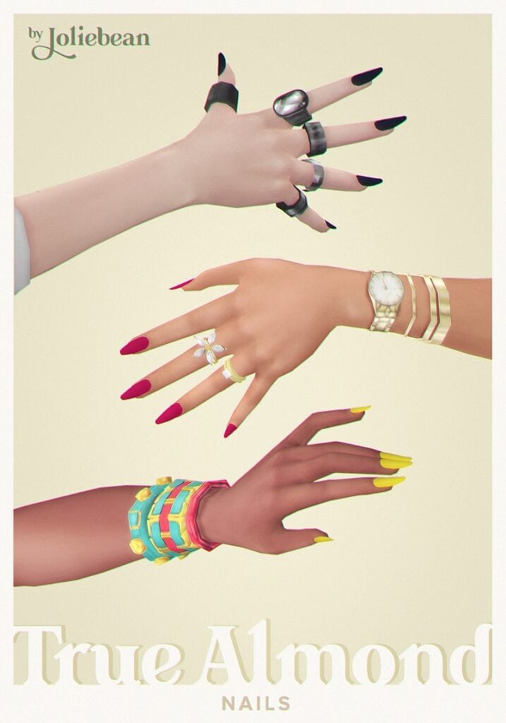 Sims 4 CC Almond Nails