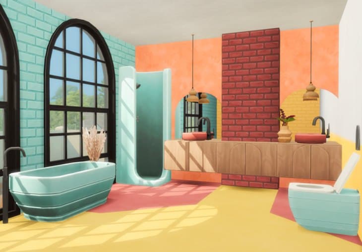 Blockhouse Sims 4 Bathroom CC Pack