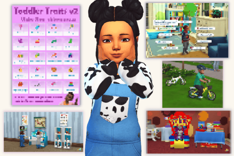 Toddler traits mod for Sims 4, customizable toddler personality traits, fun gameplay enhancements, child development options, vibrant toddler animations and interactions.