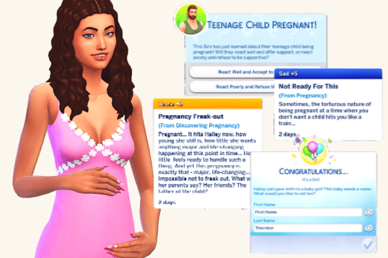 Pregnant teenager mod for The Sims 4, teenage pregnancy storyline, pregnancy mod, Teen Pregnancy mod for Sims, pregnancy storyline expansion for The Sims 4.