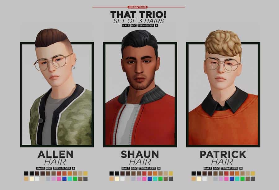 Male Hair CC Trio