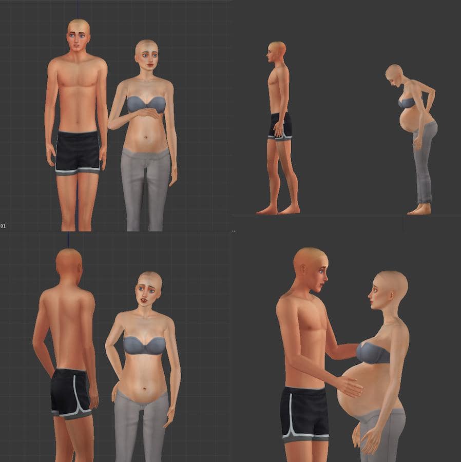 Contractions Pose Pack for Sims 4