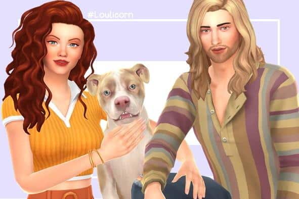 Couple with Pet Sims 4 Gallery Pose