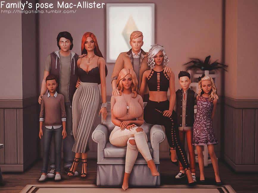 Sims 4 Family of 8 Pose