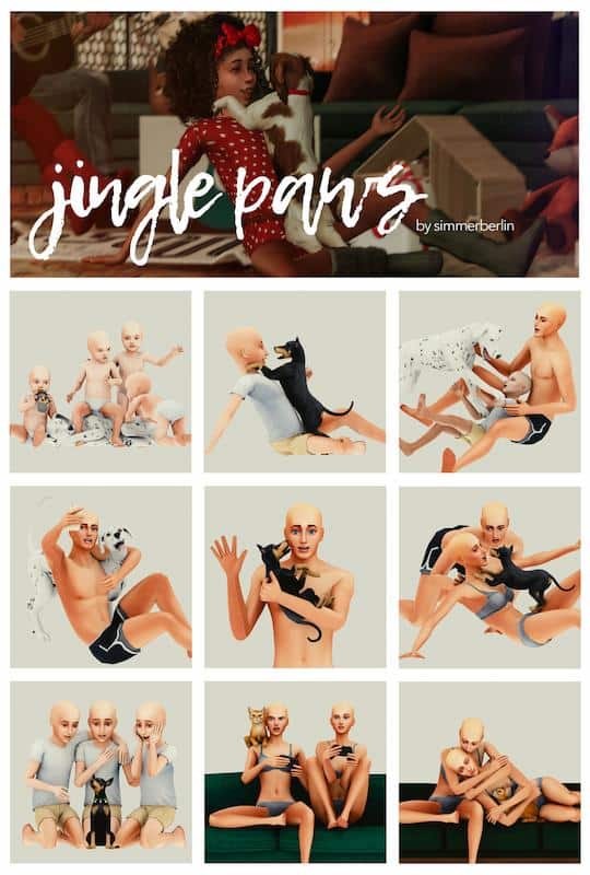 Sims 4 Family Poses with Pets