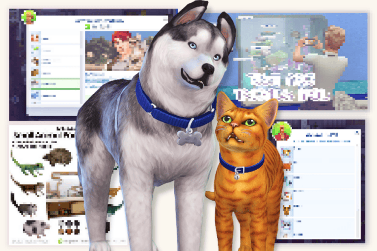 Husky and cat virtual avatars with gaming interfaces, illustrating popular mods for enhanced gameplay and customization on Must Have Mods gaming website.