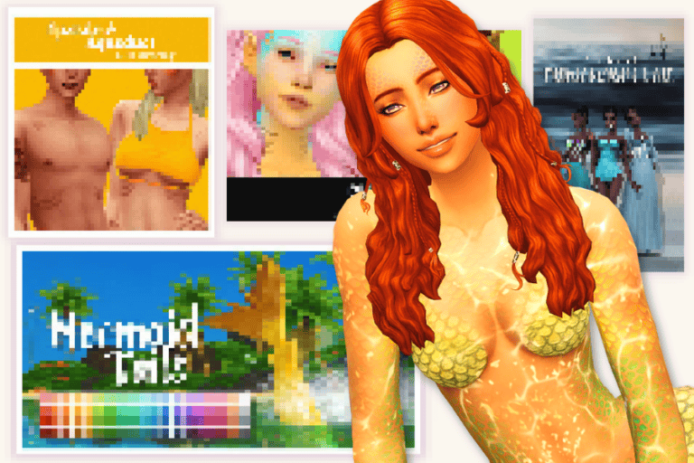 Pixel art social media avatar mod for Sims 4, custom content, vibrant colors, game customization, digital art download.