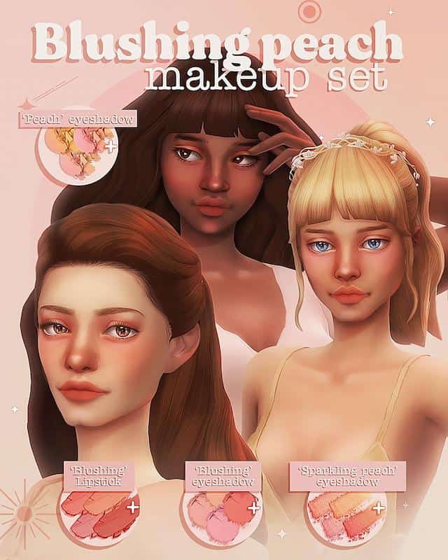 Blushing Peach Sims 4 Makeup Set