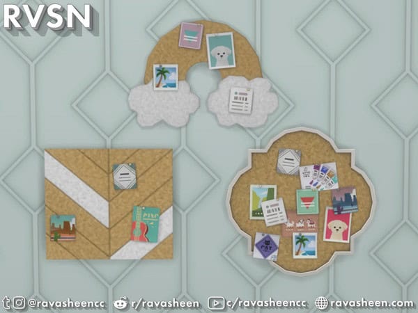 Corkboard Sims 4 Clutter Set