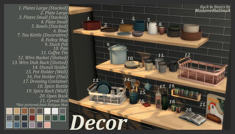 Back to Basics Sims 4 Kitchen Clutter CC