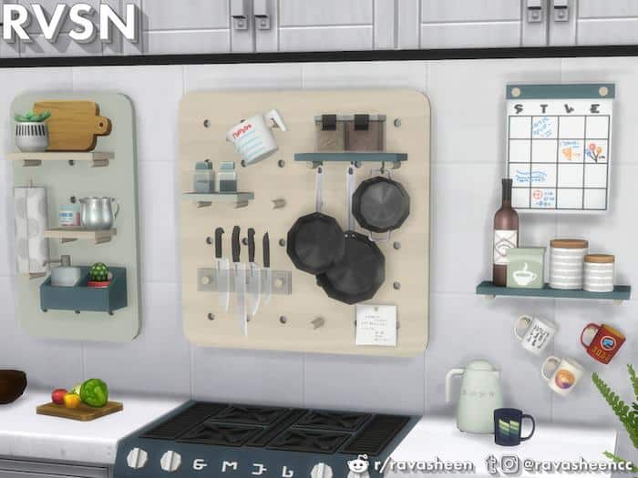 Pegboard with Kitchen Clutter