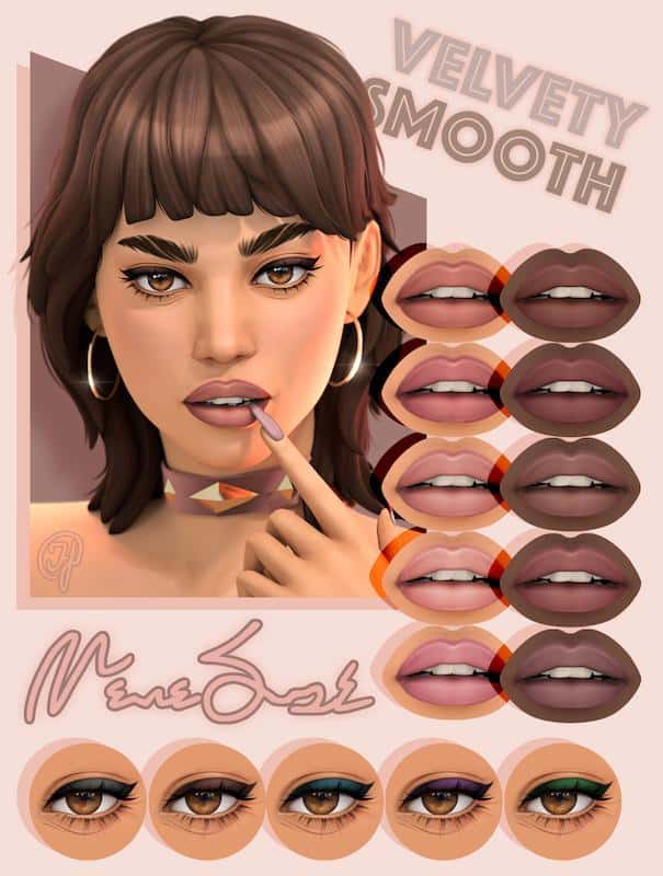Sims 4 CC Lipstick & Eyeliner