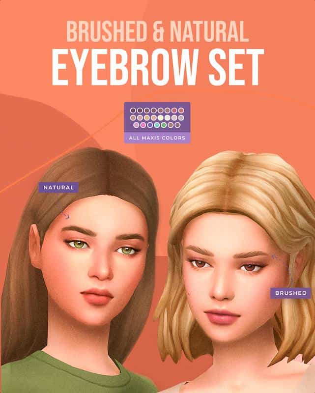 Brushed & Natural Sims 4 Eyebrow Set