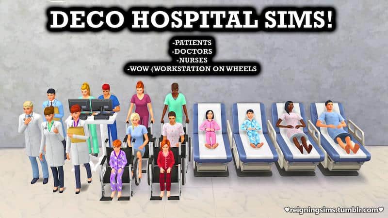 Hospital Deco Sims for Sims 4