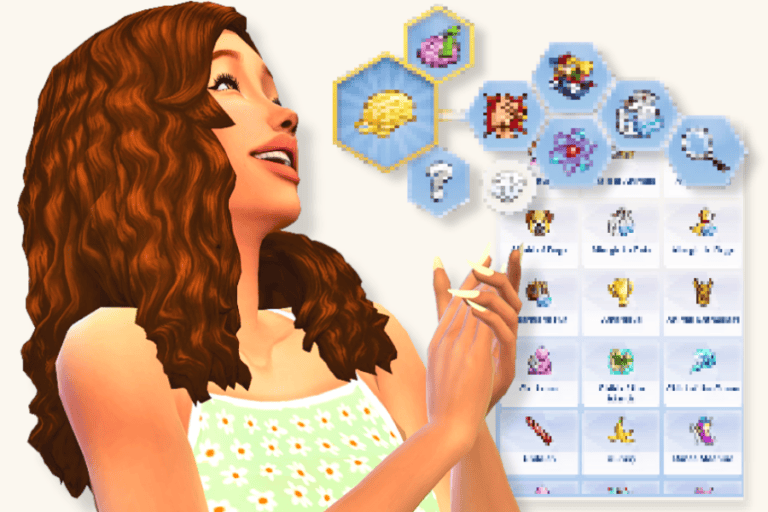 Must Have Mods logo, colorful icons of popular gaming mods, and a cheerful female character, emphasizing The Sims modding community and custom content for enhanced gameplay experiences.