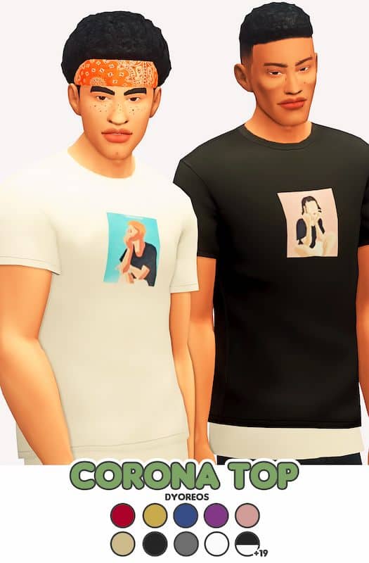 Cool Male CC T-Shirts for Sims 4