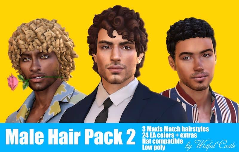 Sims 4 Male Hair CC Pack Pt 2