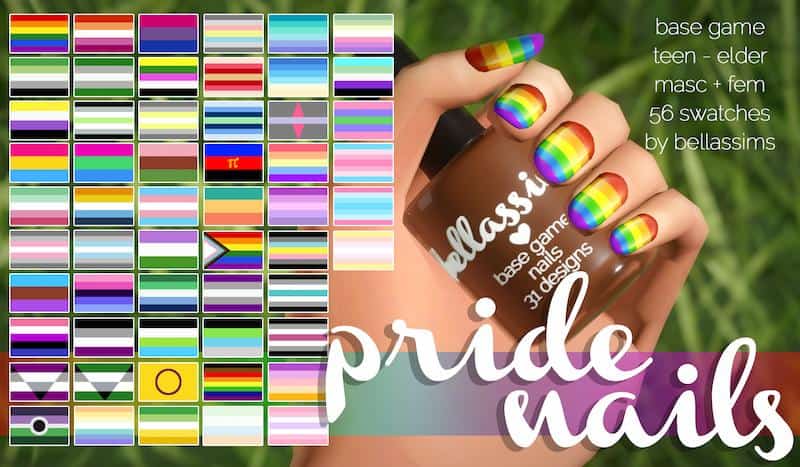 Sims 4 Pride Nails CC Bellassims