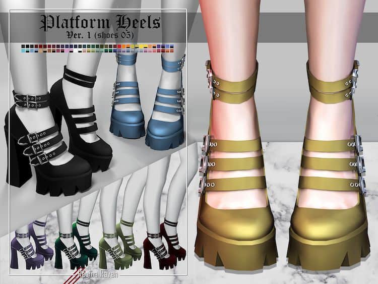 Edgy Sims 4 CC Heels