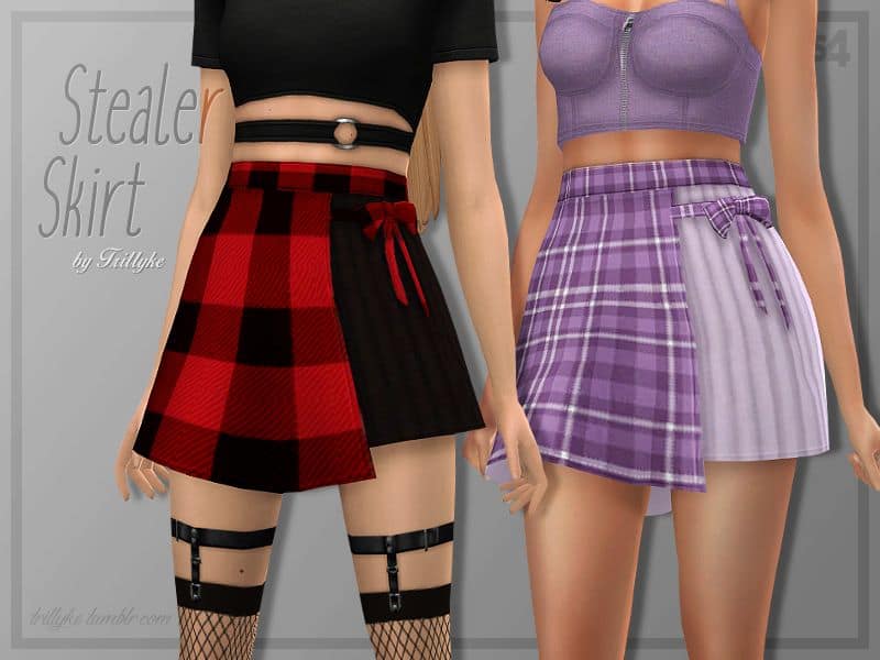 Asymmetric CC Skirt for Sims 4