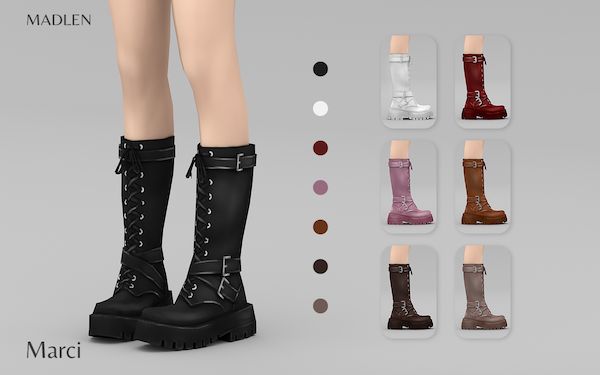 Leather Boots Sims 4 CC Shoes