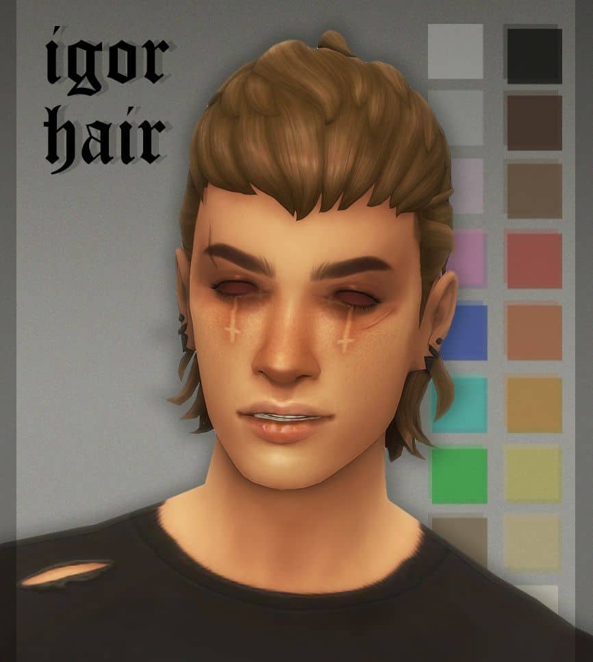Sims 4 Male Grunge Hair CC