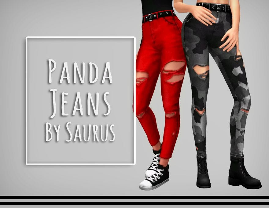 High-Waisted Ripped CC Jeans
