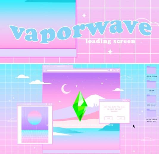 Vaporwave Loading Screen for Sims 4