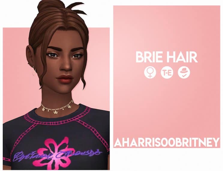 Brie Sims 4 Hair with Butterfly Clip
